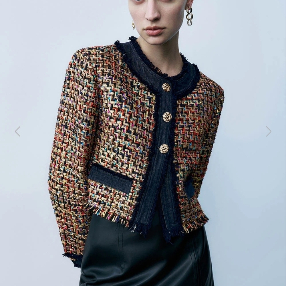 Urban Revivo Multicolor Tweed Blazer